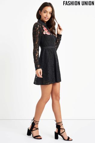 Fashion Union Lace Skater Dress